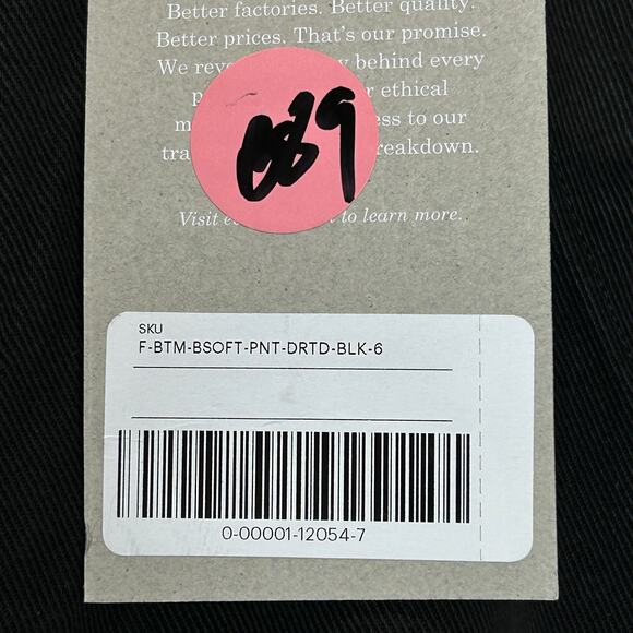 New Everlane The Tencel Utility Pant Tapered Leg Black Women's 6 NWT Patchwork - Picture 13 of 13